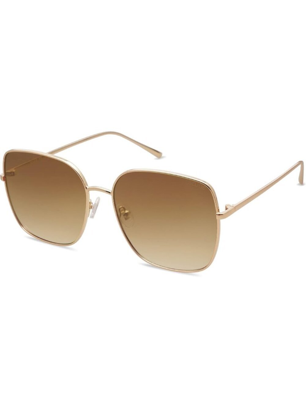 Women's Bright Gold Brown Grading Oversized Square Metal Protection Sunglasses